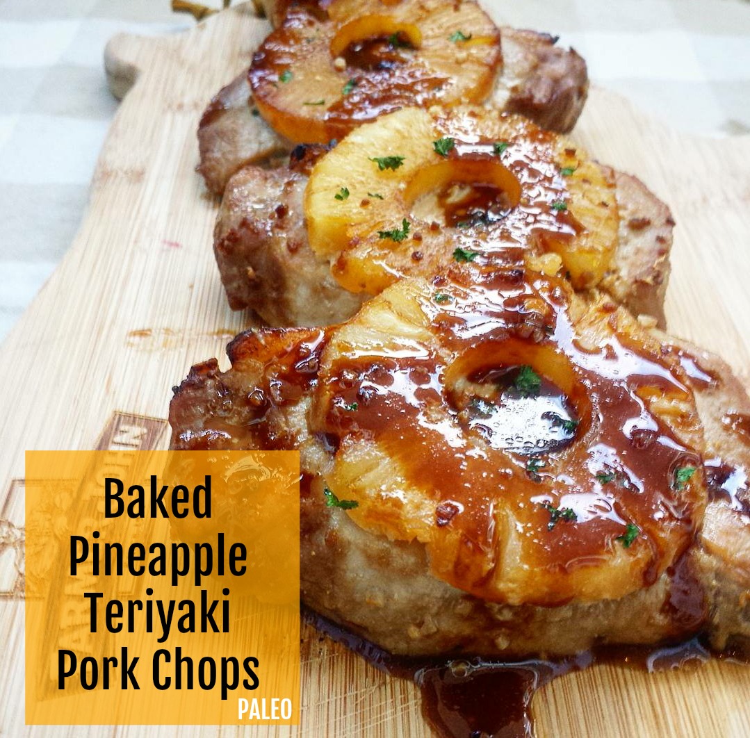 A homemade, paleo teriyaki sauce bakes on top of pork chops in this healthy yet flavorful recipe. So versatile its good for Sunday dinner or meal prep!
