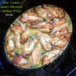 A homemade, paleo, honey mustard sauce slow cooks with chicken wings in this slow cooker recipe that's the perfect appetizer or game-day snack.