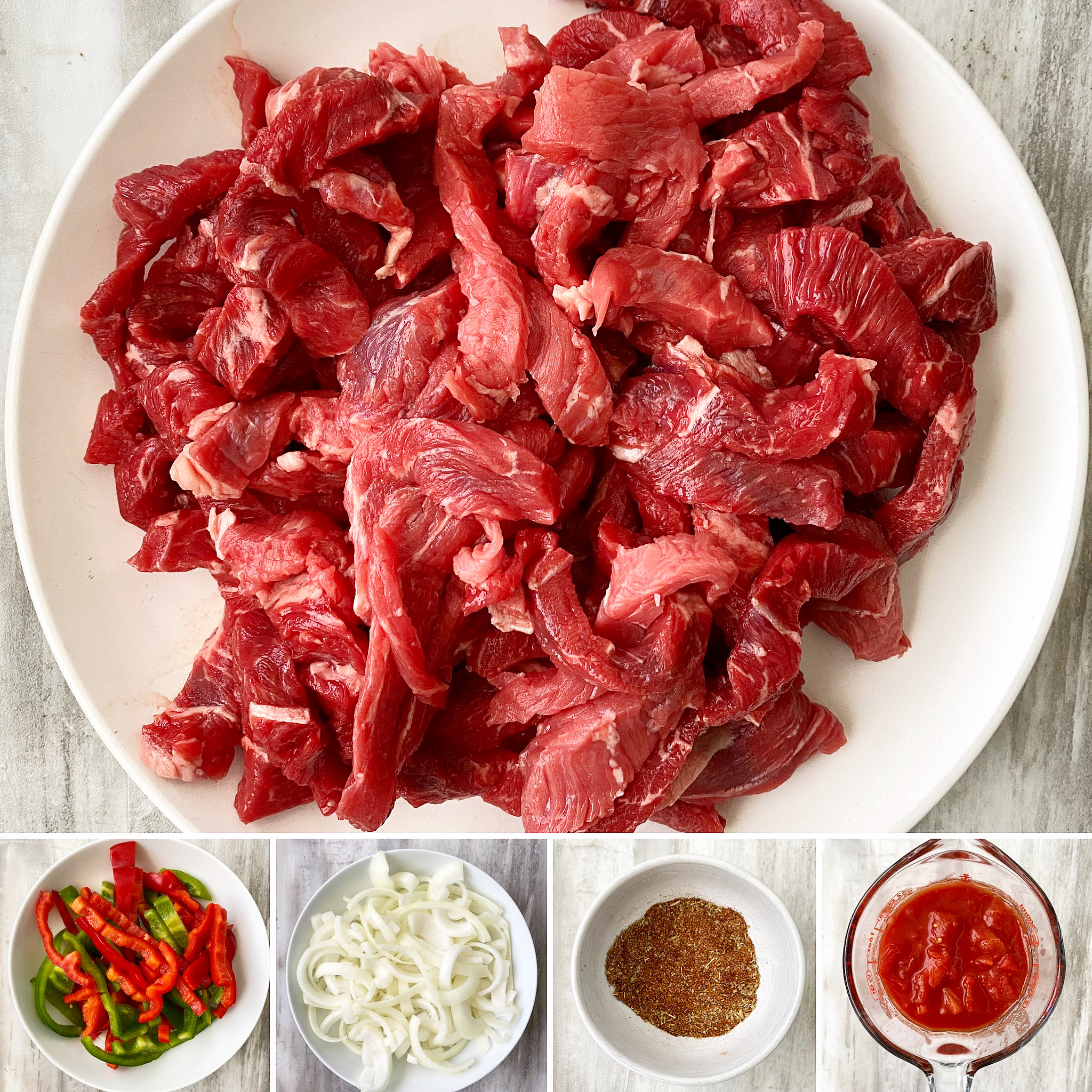 ingredients for slow cooker steak fajitas