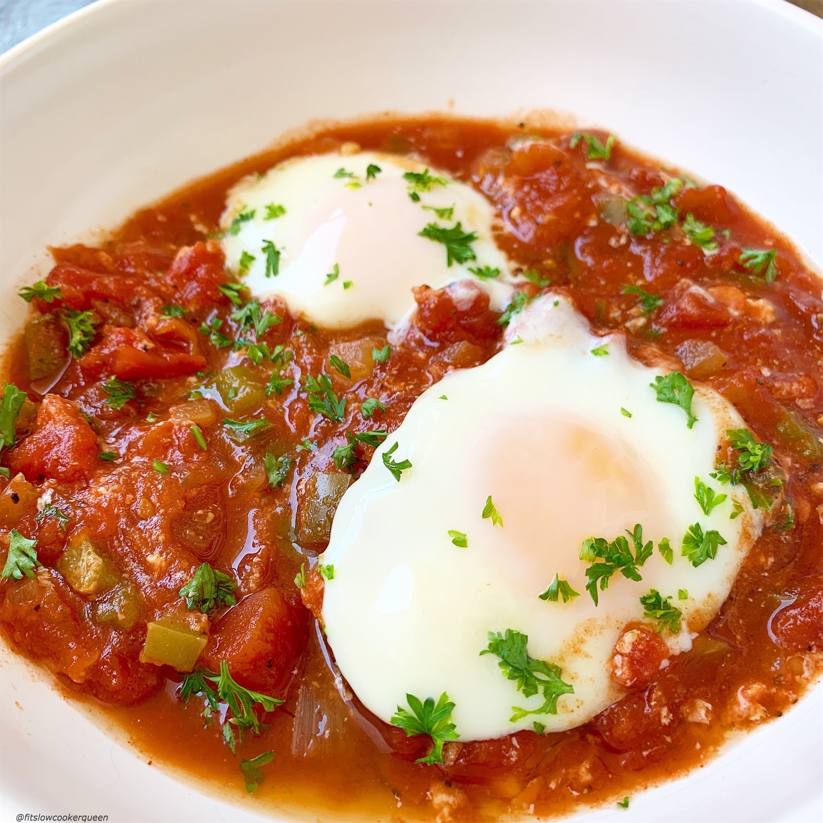 Shakshuka is simple yet flavorful Middle Eastern dish made with tomatoes, eggs, and spices. Make this recipe in your slow cooker or Instant Pot.