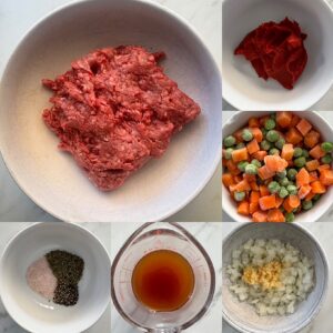 collage of ingredients for Slow Cooker Shepherds Pie