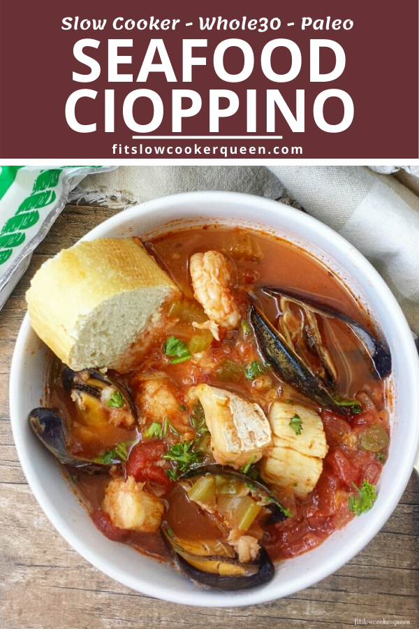 Slow Cooker Seafood Cioppino + VIDEO