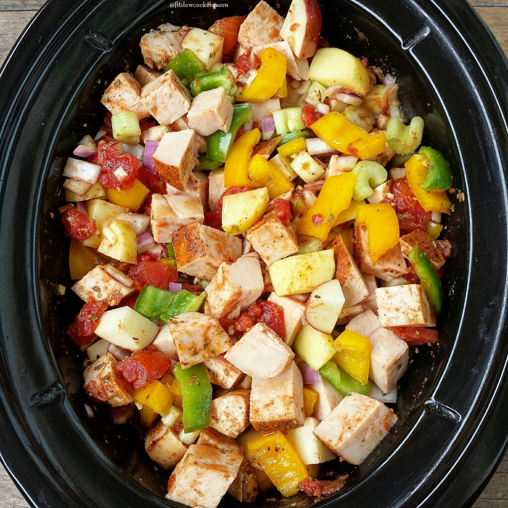 Cajun turkey breast along with peppers, potatoes, and simple seasonings are all you need for this healthy one-pot slow cooker recipe.
