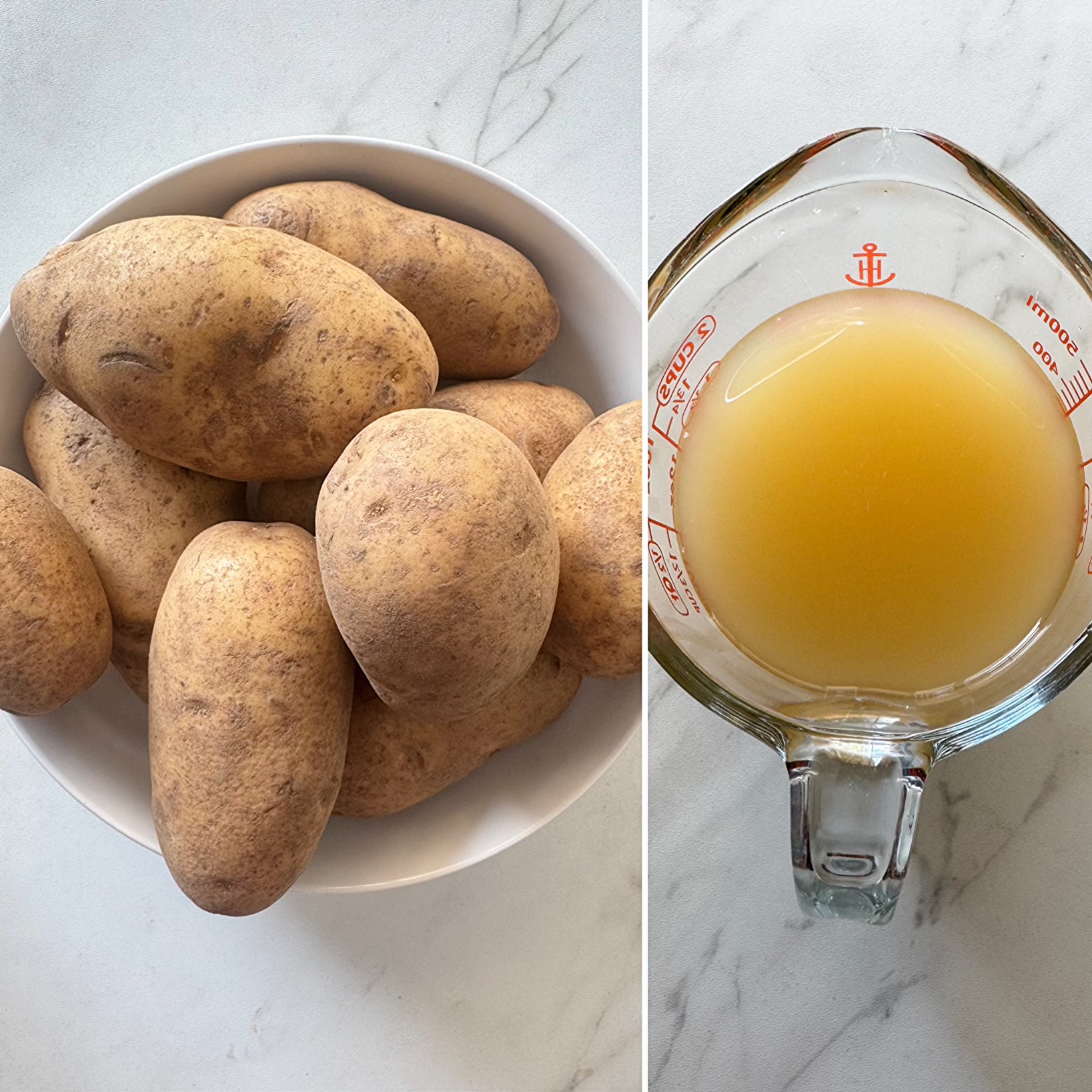 collage of ingredients for Slow Cooker Mashed Potatoes
