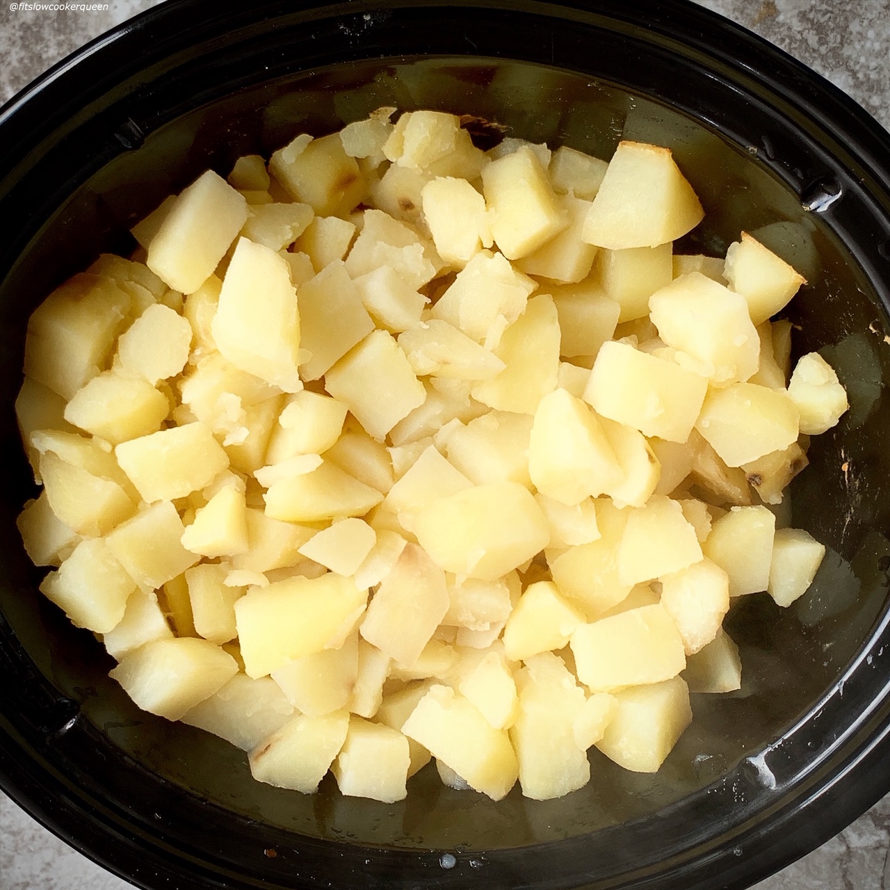 cooked potatoes in the slow cooker