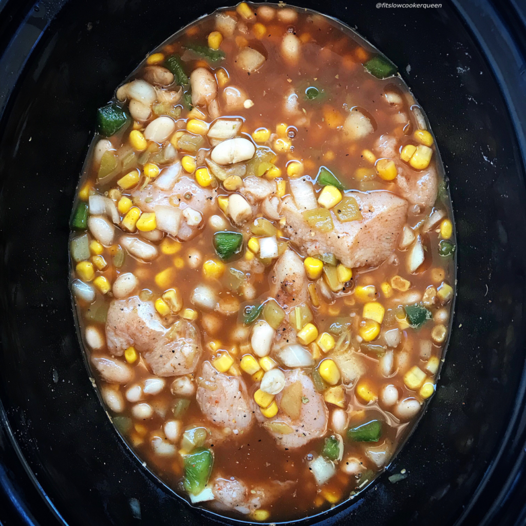 White chicken chili is a healthy, fun twist on a slow cooker staple. This chili is done in just a few hours yet the aroma and flavors are so strong you'd think it had been cooking all day.