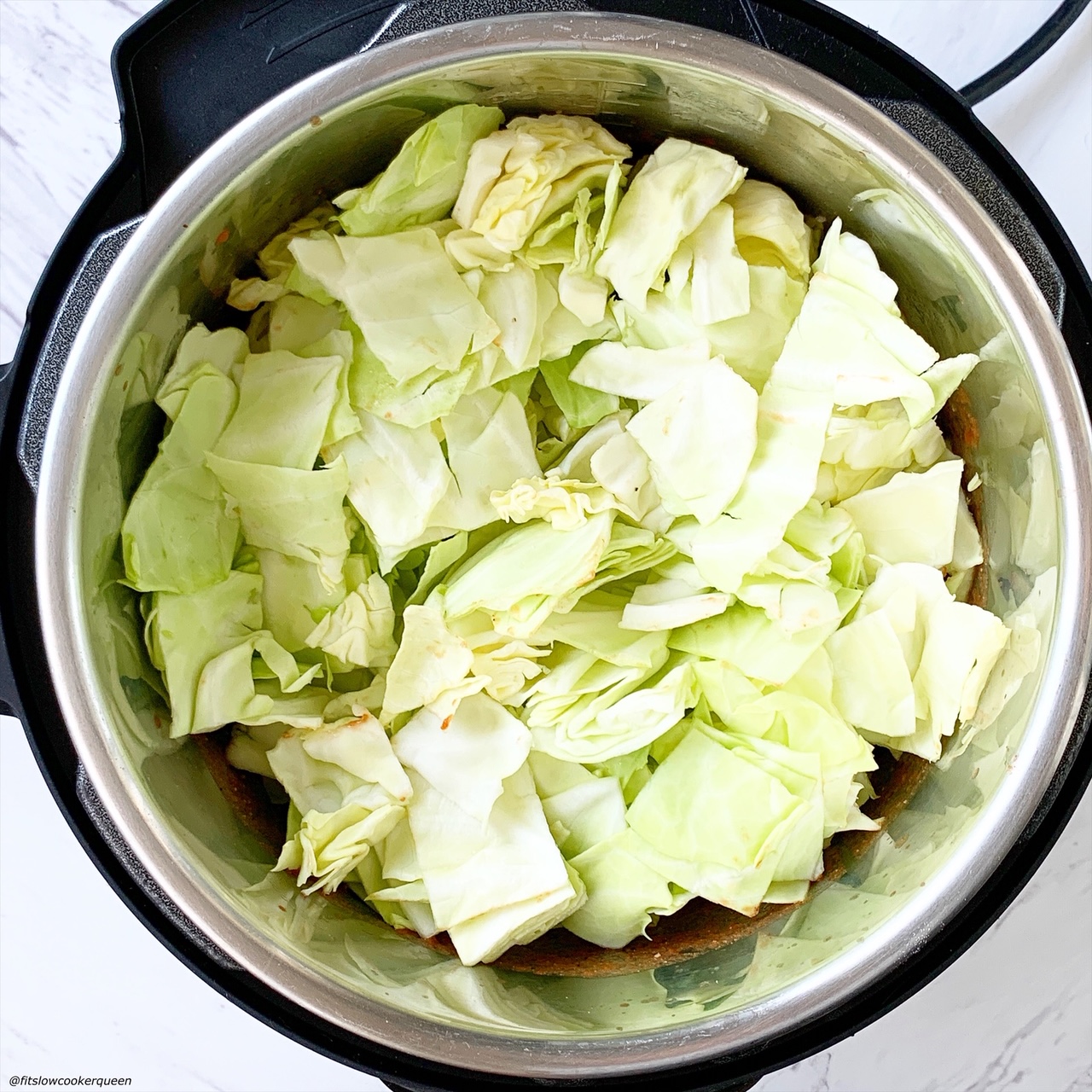 add raw cabbage to the electric pressure cooker