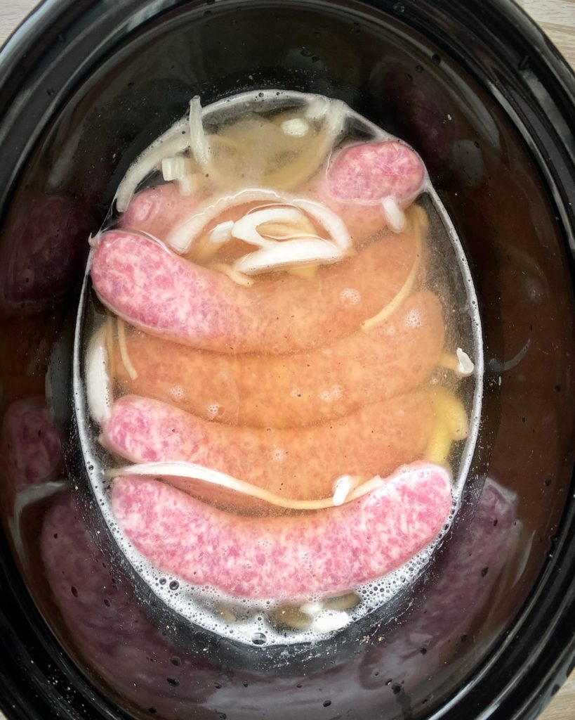 before pic of all the food in the slow cooker