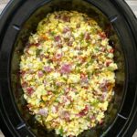 scrambled corned beef hash in the slow cooker