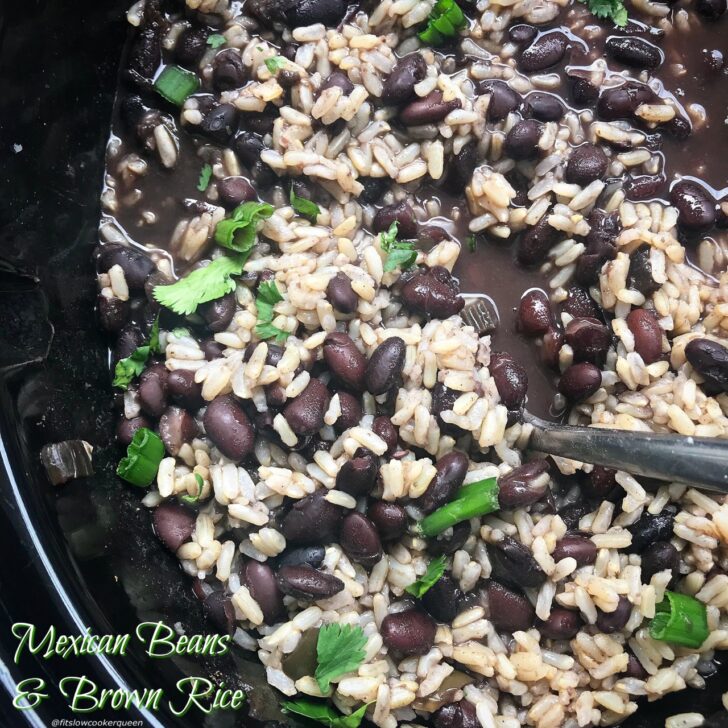 This is no ordinary beans & rice recipe. In addition to be high-fiber, it's also low-sodium and make in the slow cooker which makes it super easy. You can serve these beans & rice as a side dish at your next fiesta or as a hearty, vegetarian main dish.