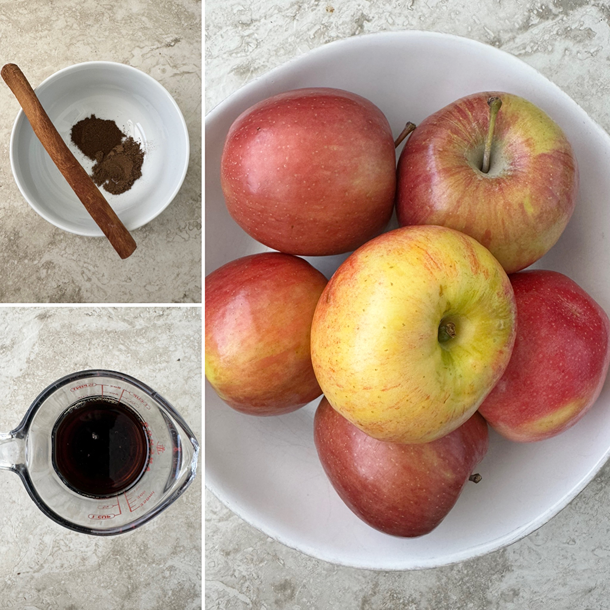collage of ingredients for Slow Cooker Apple Butter