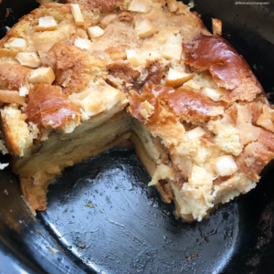 This slow cooker bread pudding uses apples, honey, and challah bread. It's the perfect dessert for your next Rosh Hashanah dinner or anytime!