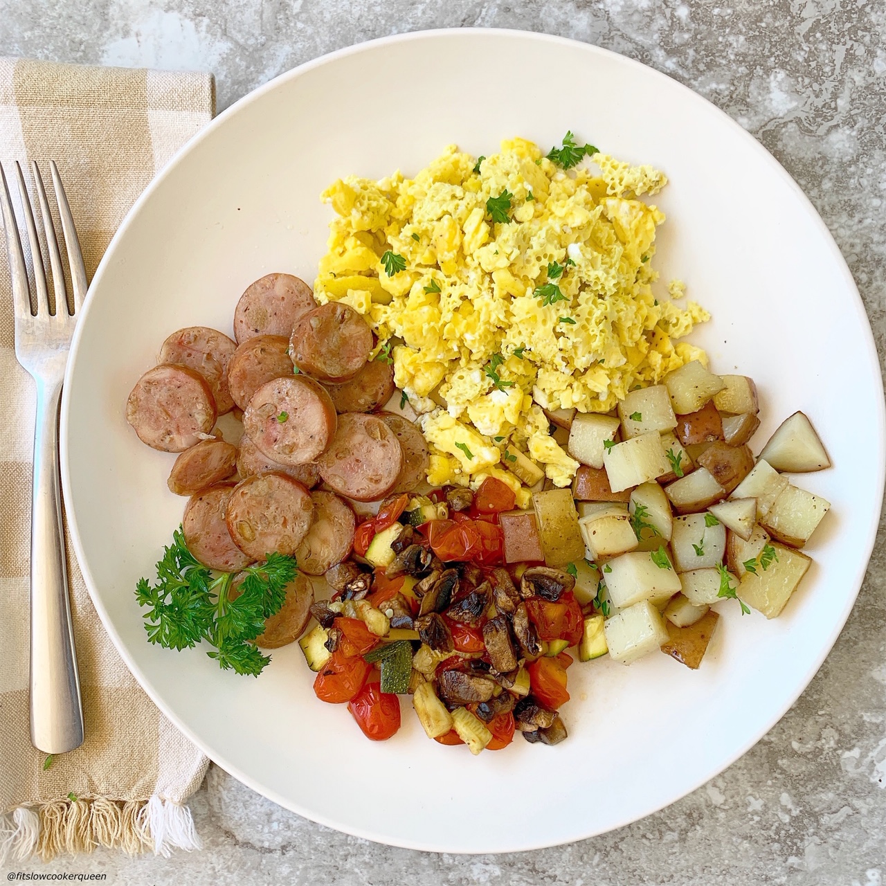 another plated for for Slow Cooker Healthy Fry Up Breakfast (Paleo,Whole30)