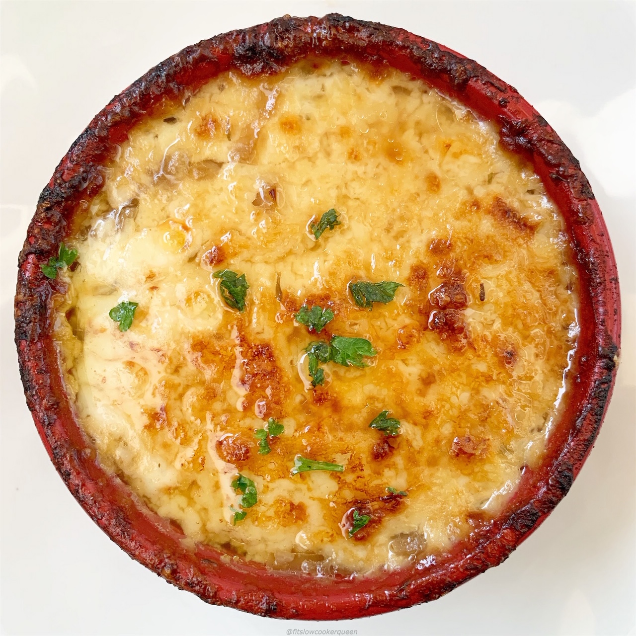 This low-carb version of French onion soup is cheesy and flavorful. Make this healthy yet comforting soup in your slow cooker or Instant Pot.