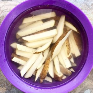 Air fryer, homemade french fries are not only healthy but easy to make. Use this paleo and whole30 recipe for homemade, oil-free french fries or sweet potato fries.