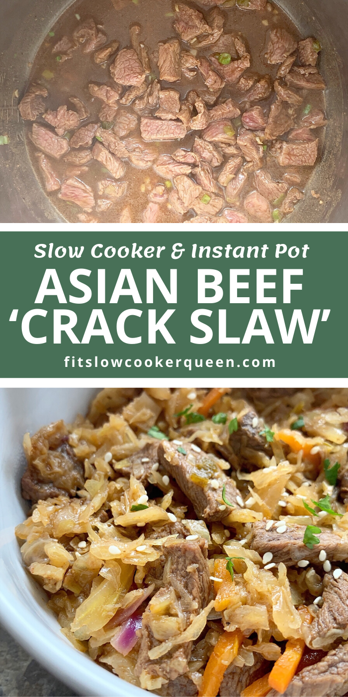 Slow Cooker Teriyaki Beef Slaw + VIDEO