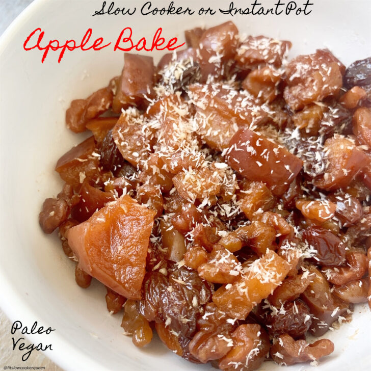 cover pic for slow cooker instant pot apple bake vegan paleo