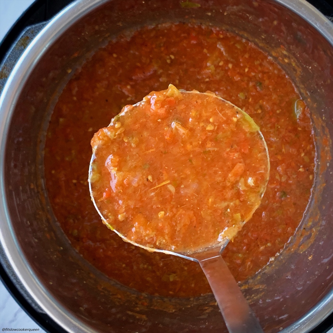 cooked. blended salsa in the electric pressure cooker