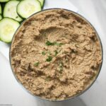 overhead shot of chipped chicken liver