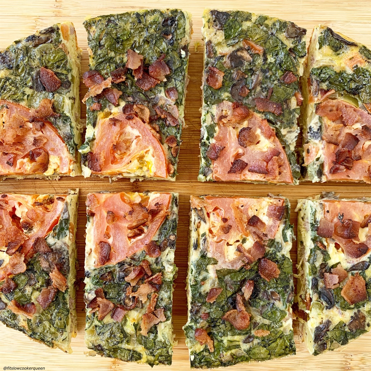 sliced frittata for {VIDEO} Slow Cooker Meat & Vegetable Frittata (Low-Carb, Paleo, Whole30)