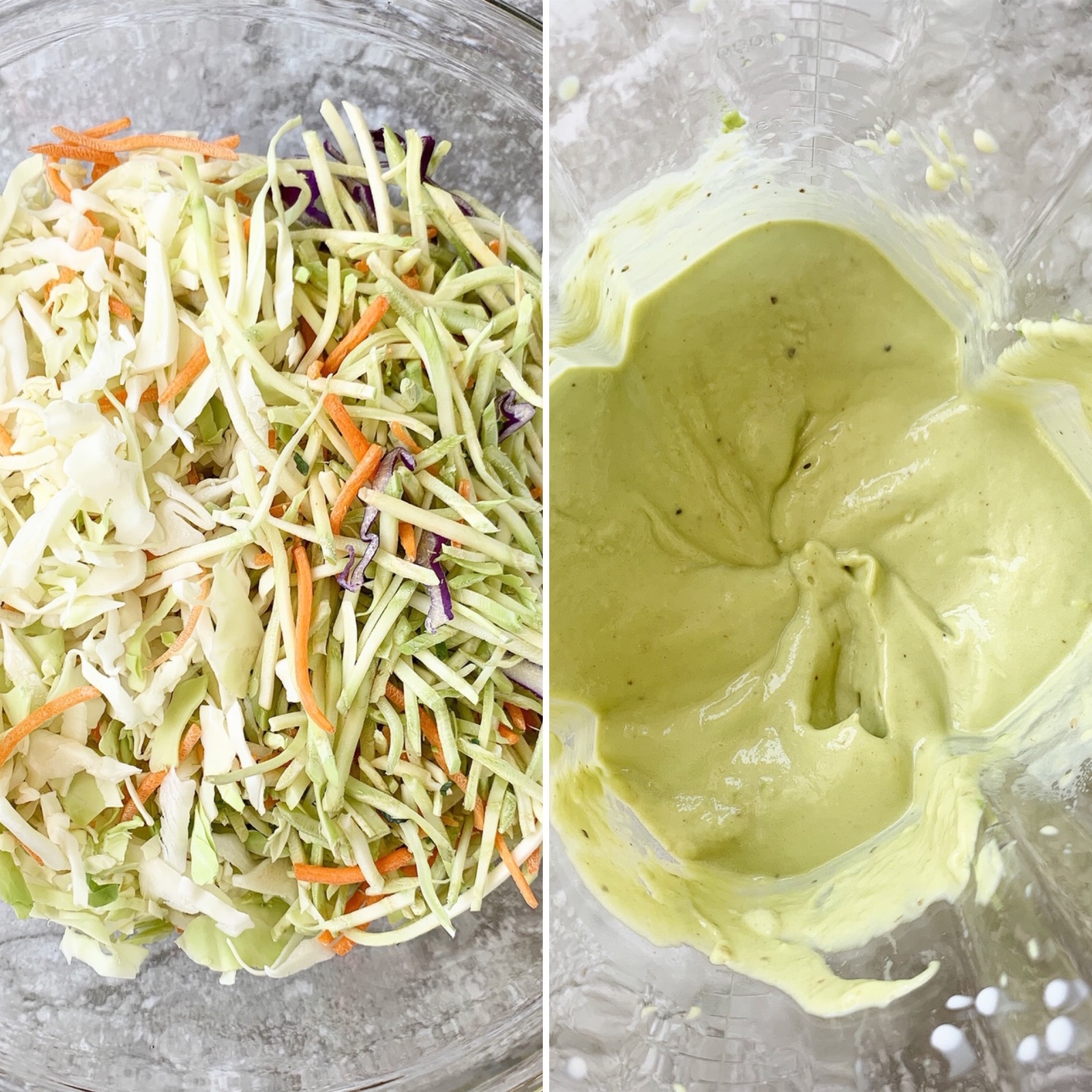 collage ingredients for avocado slaw