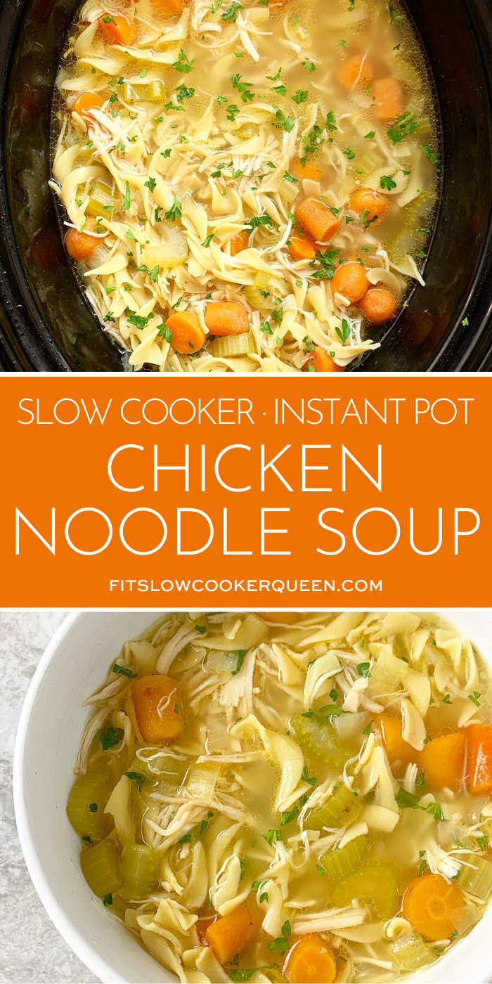Slow Cooker Chicken Noodle Soup + VIDEO