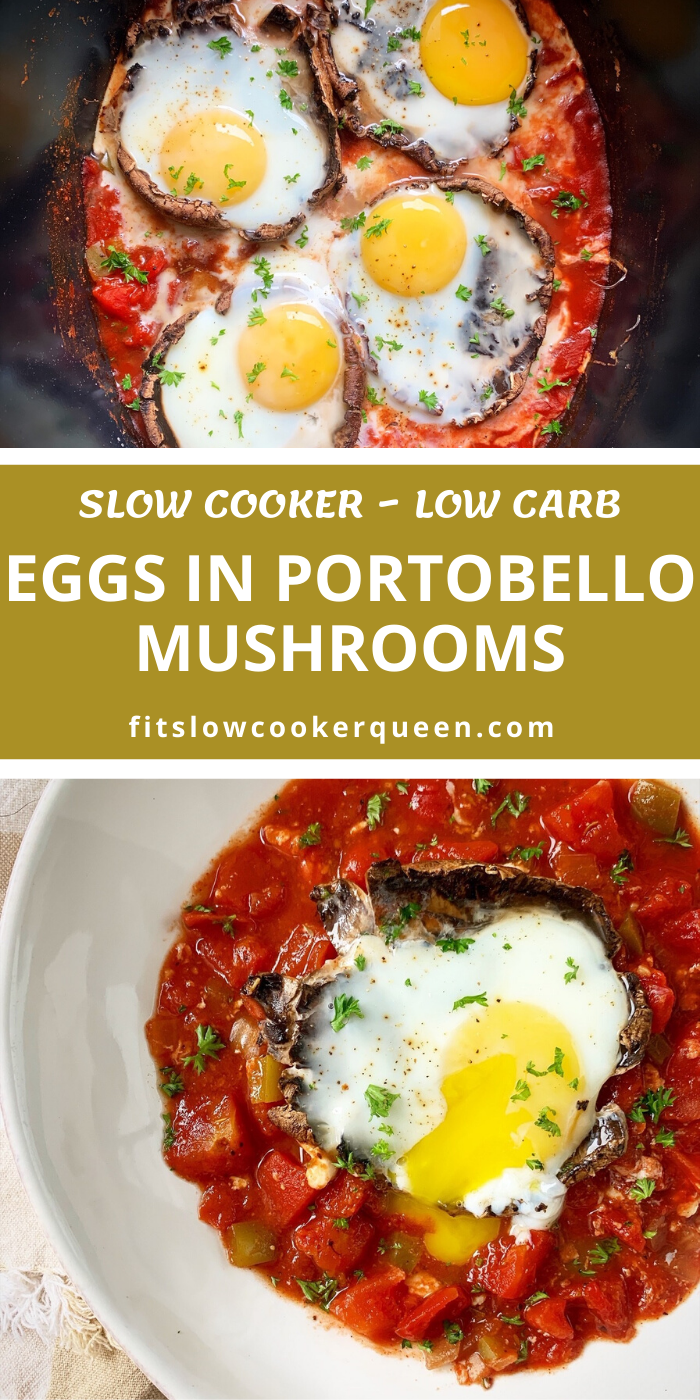 Slow Cooker Eggs in Portobello Mushrooms + VIDEO