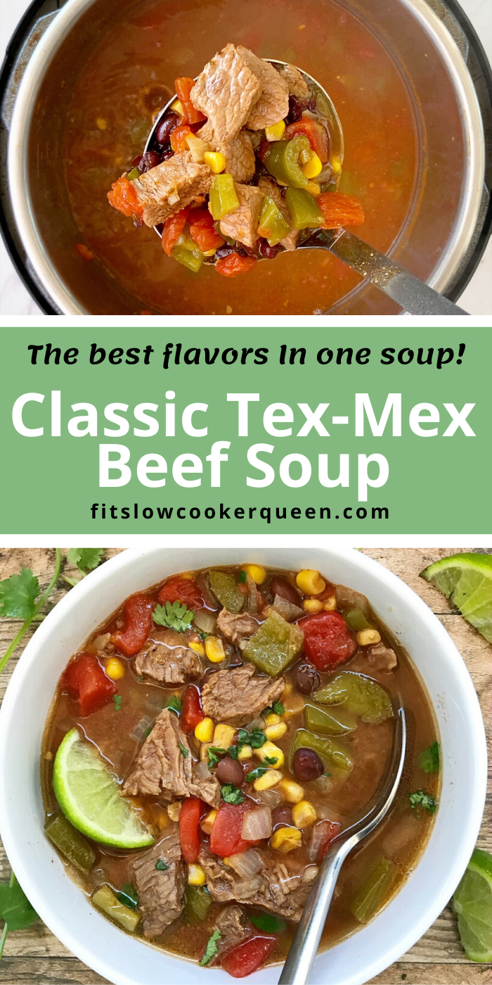 Slow Cooker Tex-Mex Beef Soup + VIDEO