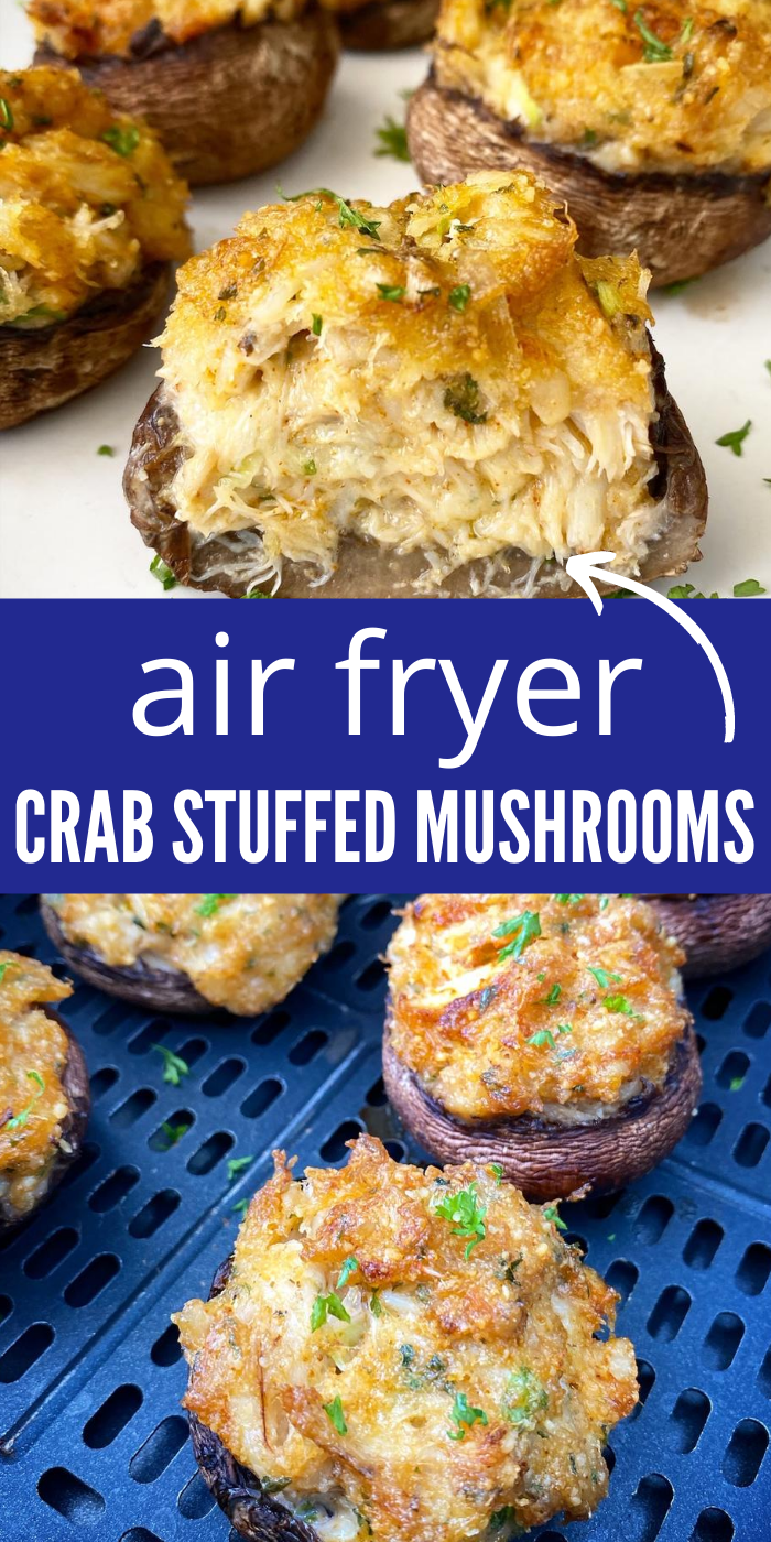 Air Fryer Crab Stuffed Mushrooms + VIDEO