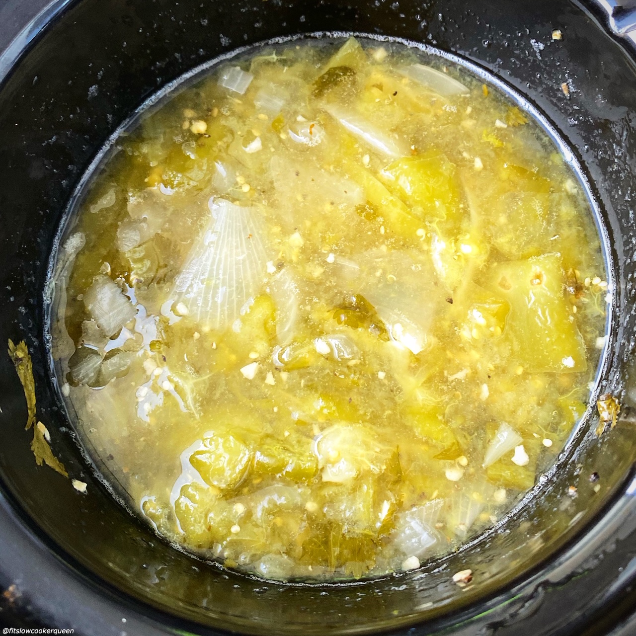 after pic of cooked food for Slow Cooker Instant Pot Salsa Verde (Low-Carb, Paleo, Whole30) in the slow cooke