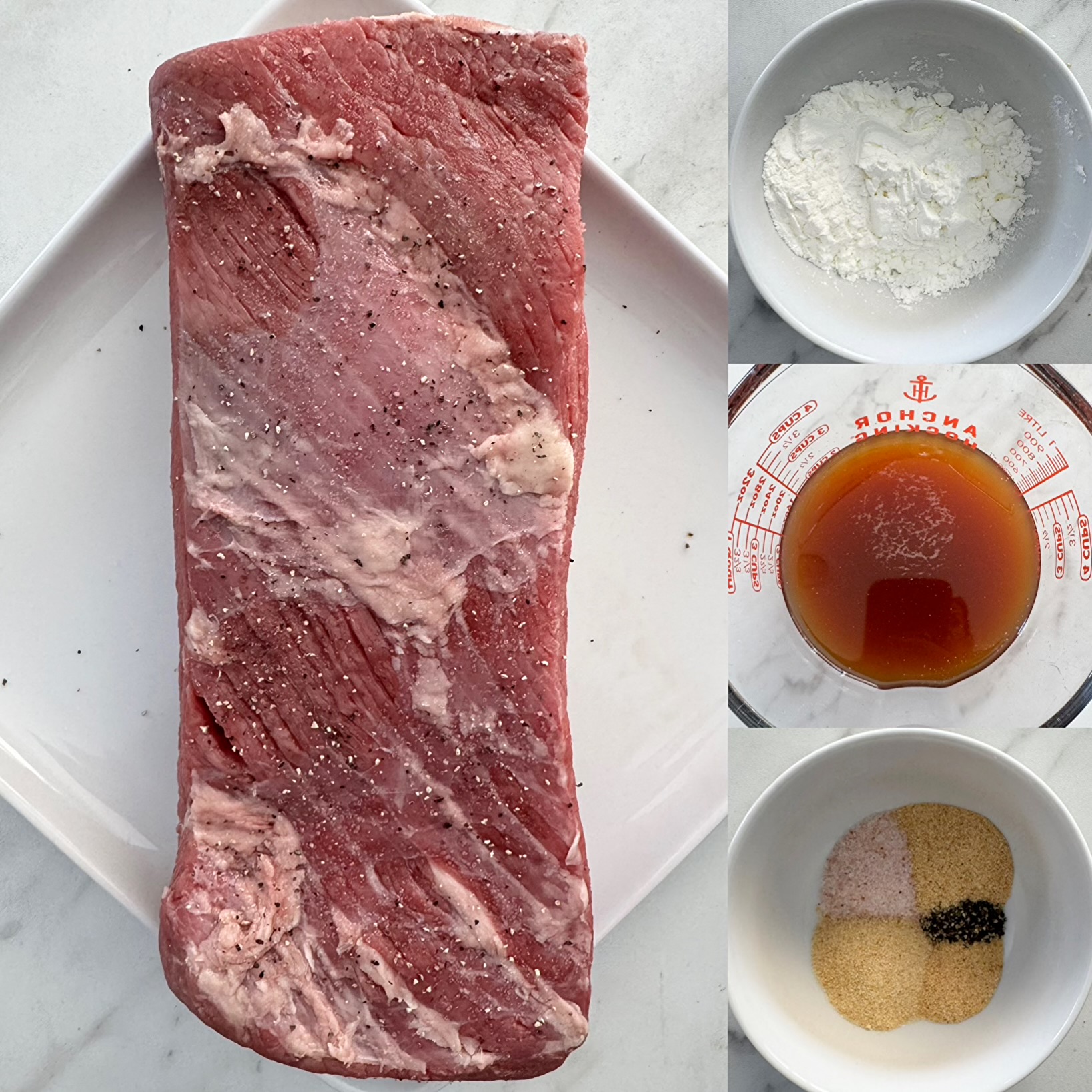 collage of ingredients for Slow Cooker Brisket and Gravy 