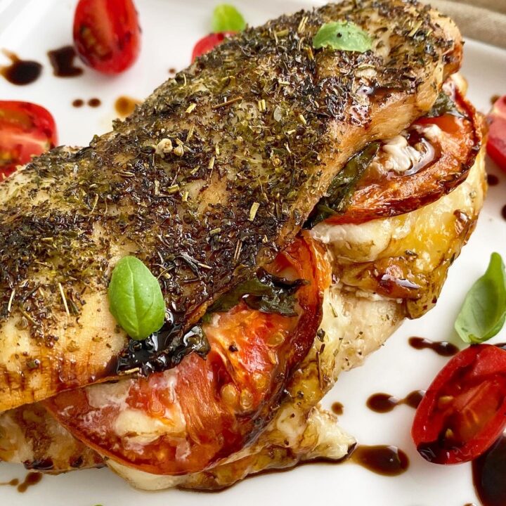 Image for Air Fryer Caprese Stuffed Chicken + VIDEO