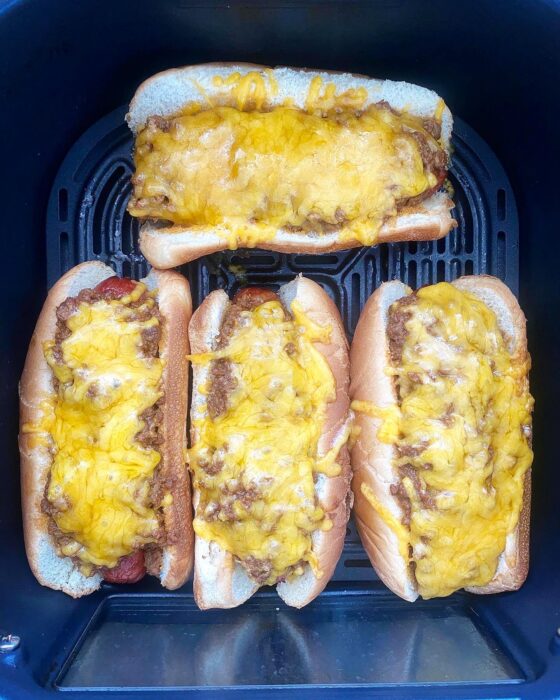 Air Fryer Chili Cheese Dogs + VIDEO Fit Slow Cooker Queen