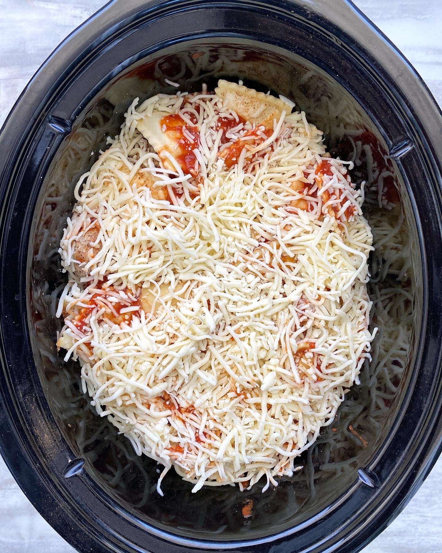 uncooked Cheesy Ravioli Meatball Casserole