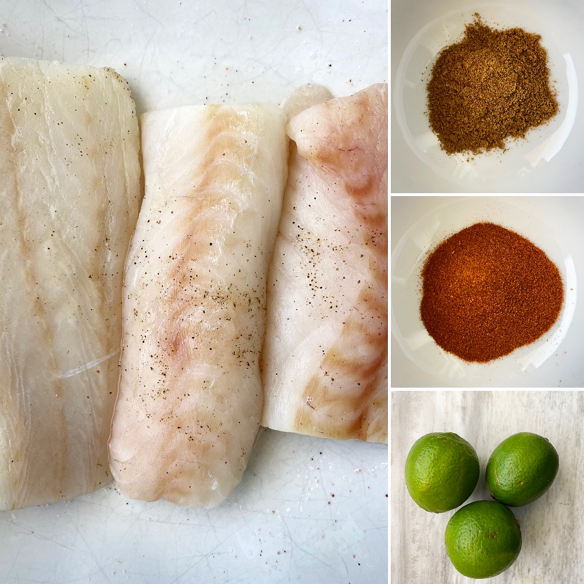 ingredients for Cumin Paprika Lime White Fish