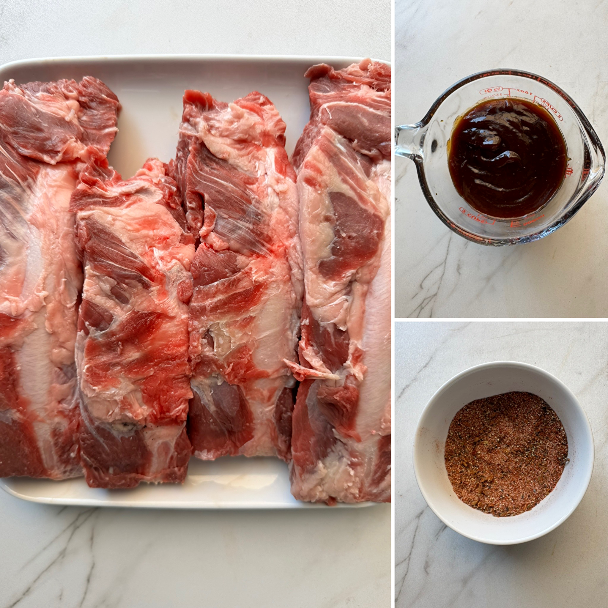 collage of ingredients for Slow Cooker Beef Back Ribs (1)