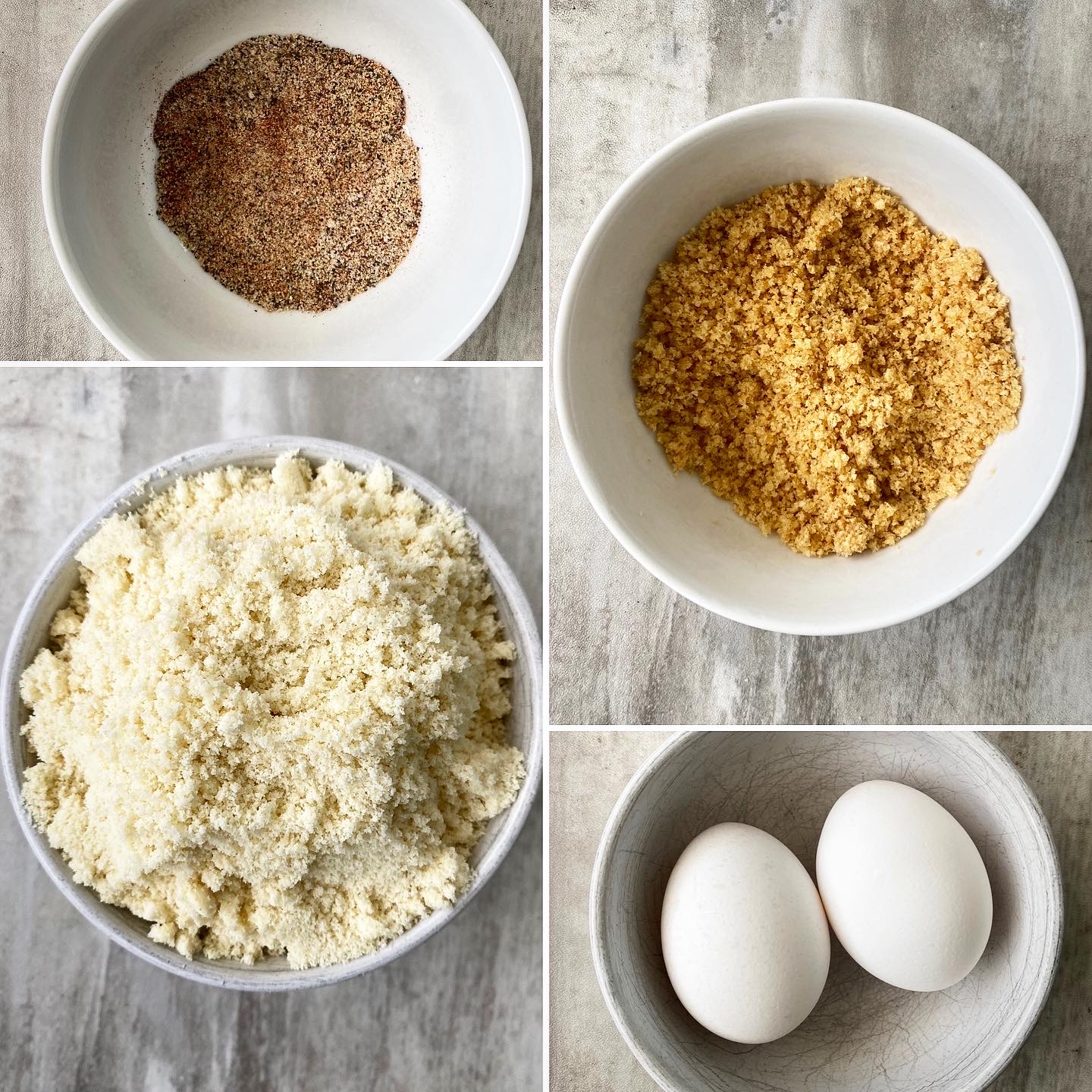 collage of ingredients for the healthy batter