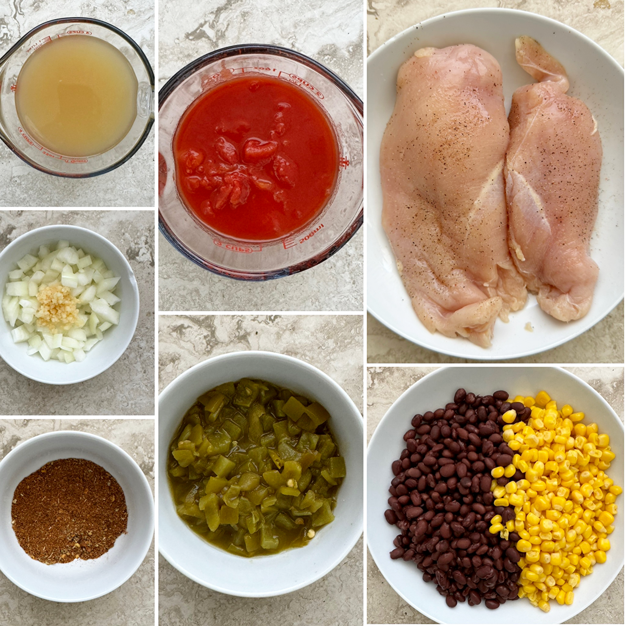 ingredients for crockpot chicken taco soup