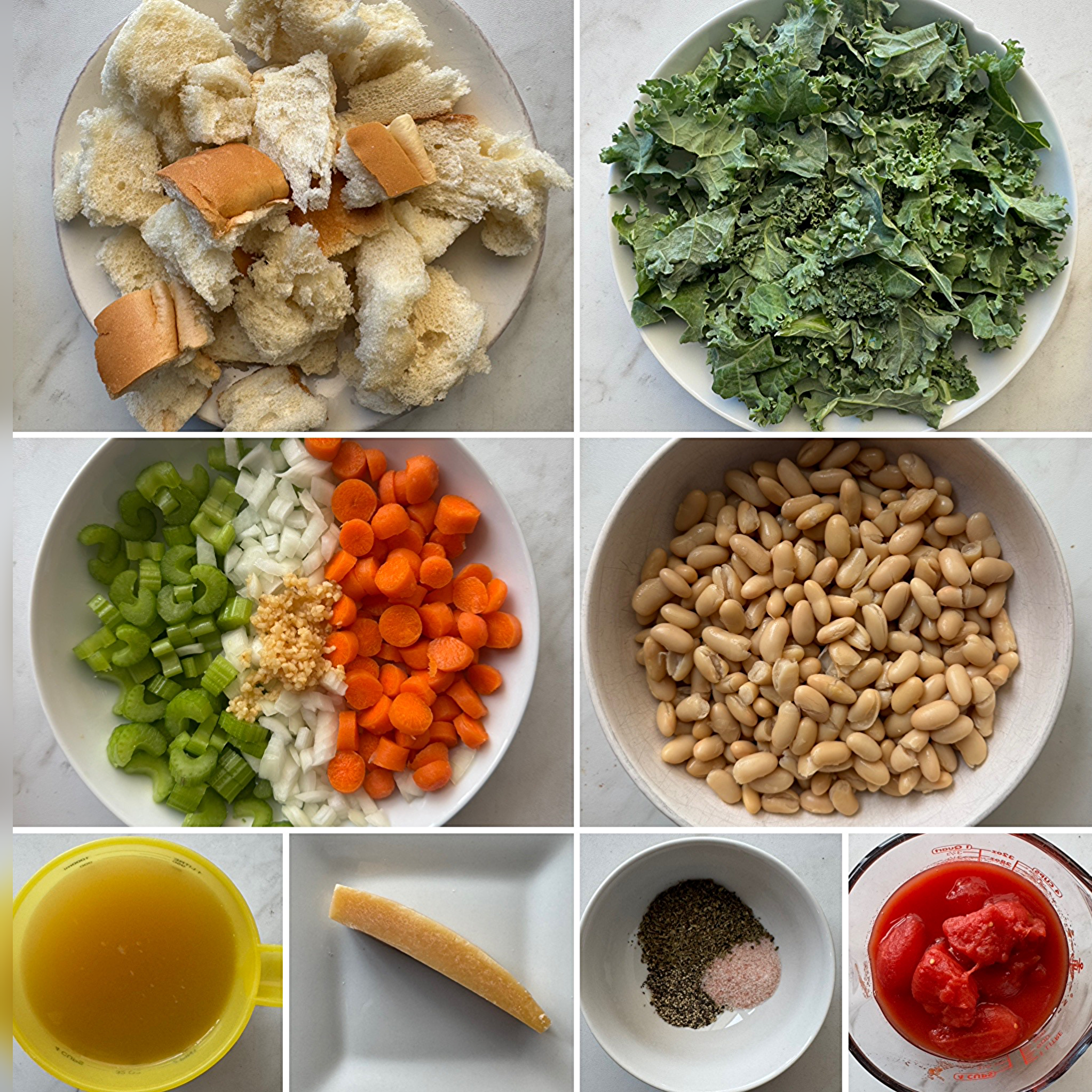 collage of ingredients for Slow Cooker Ribollita 